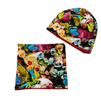 Mütze und Loop Blumenwiese